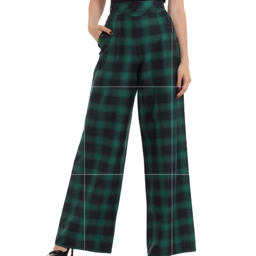 NWOT! Voodoo Vixen: Rita Tartan Flared Trousers